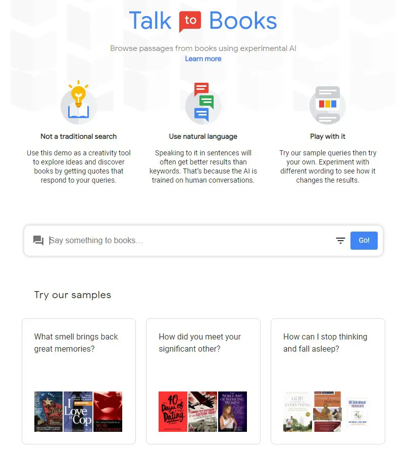 Talk to Books Google Books