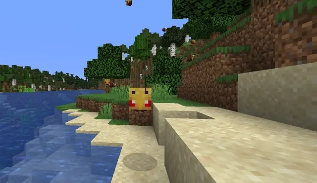 Angry bee in Minecraft