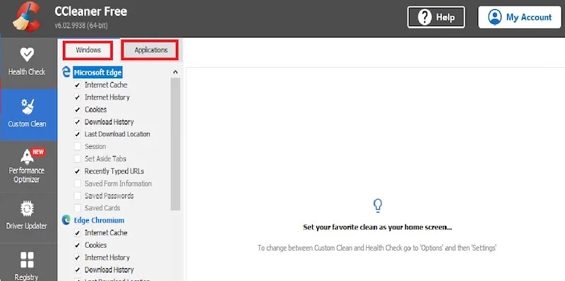 ccleaner pc clean