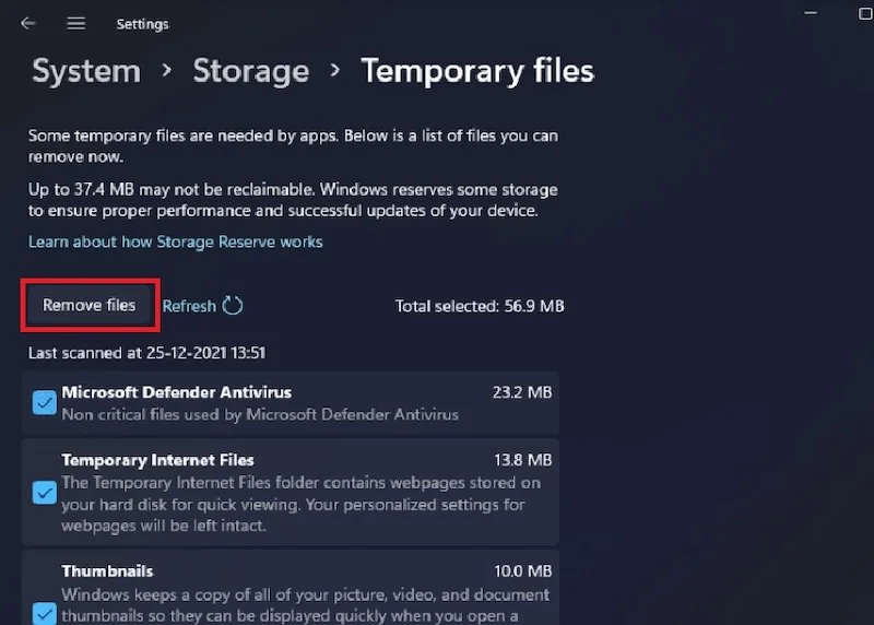 windows11 remove temp files